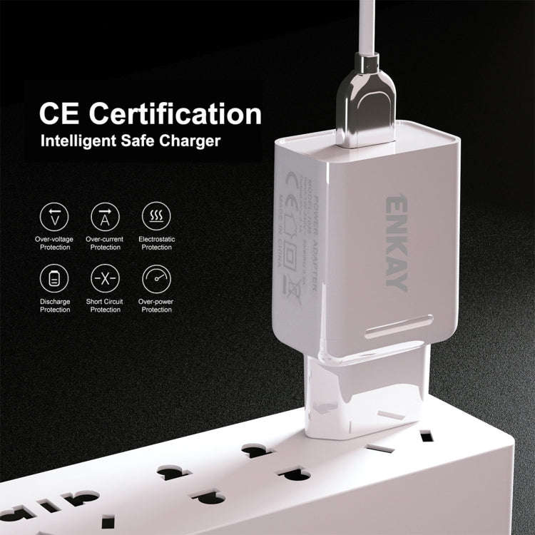 ENKAY Hat-Prince T033 18W USB QC 3.0 Fast Charging Travel Charger Power Adapter, EU Plug