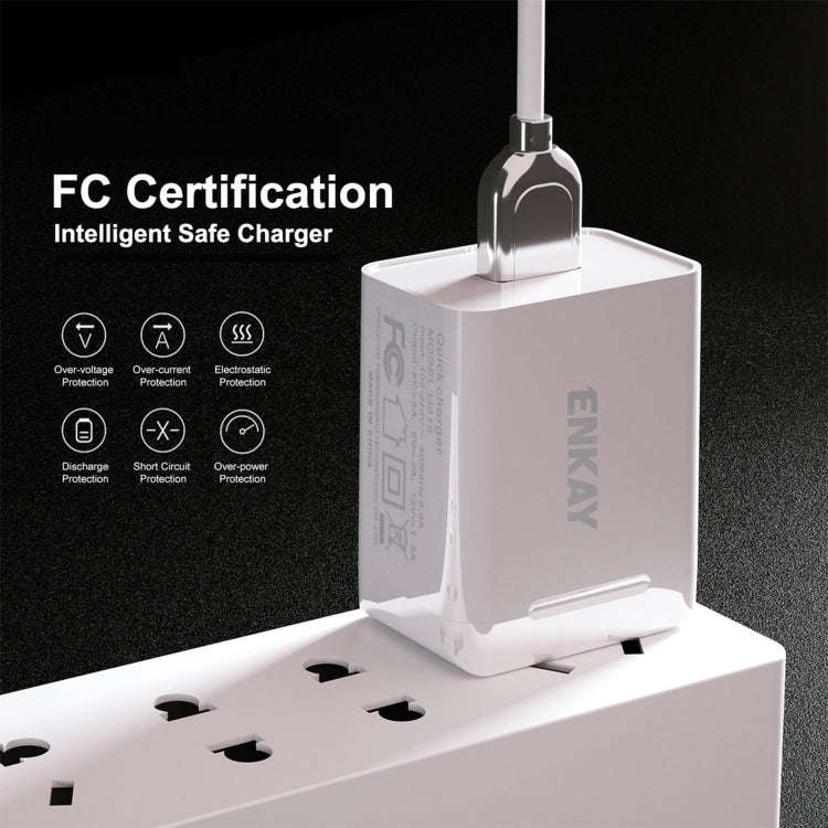 ENKAY Hat-Prince U033 18W 3A PD+QC 3.0 Fast Charging Travel Charger Power Adapter, US Plug