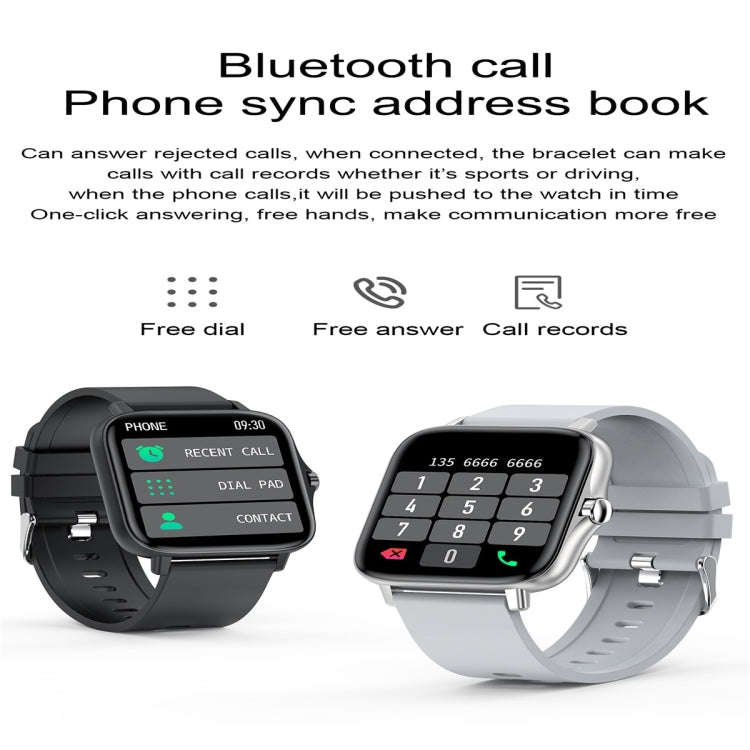 T42 1.7 inch Color Screen Smart Watch, IP67 Waterproof, Support Bluetooth Call/Heart Rate Monitor...