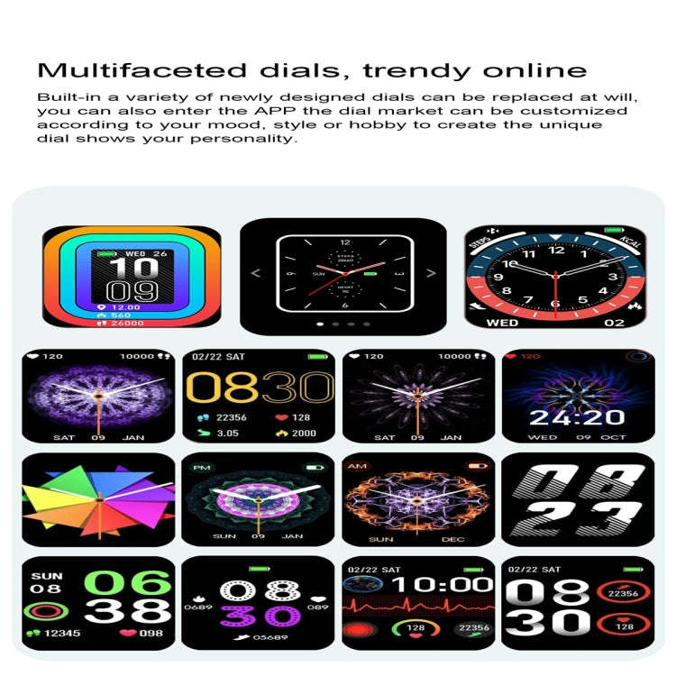 T42 1.7 inch Color Screen Smart Watch, IP67 Waterproof, Support Bluetooth Call/Heart Rate Monitor...
