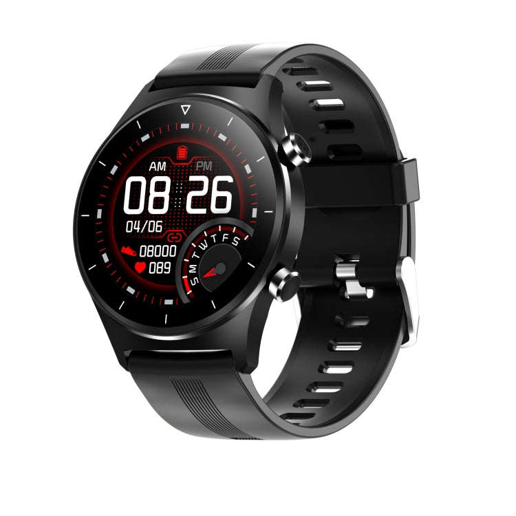 E13 1.28 inch IPS Color Screen Smart Watch, IP68 Waterproof, Silicone Watchband,Support Heart Rat...