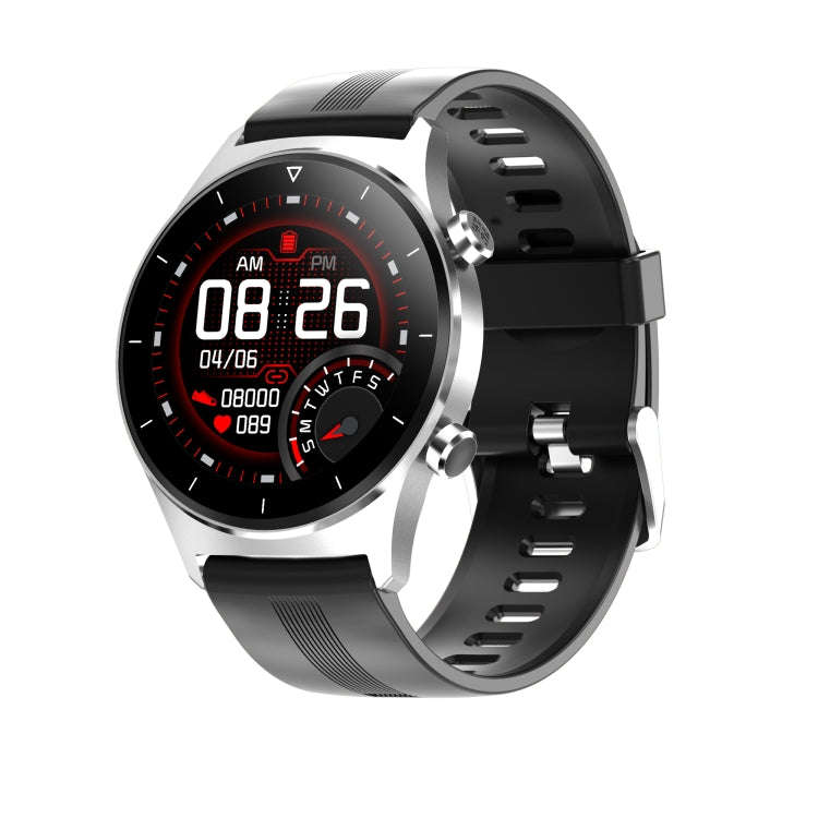 E13 1.28 inch IPS Color Screen Smart Watch, IP68 Waterproof, Silicone Watchband,Support Heart Rat...