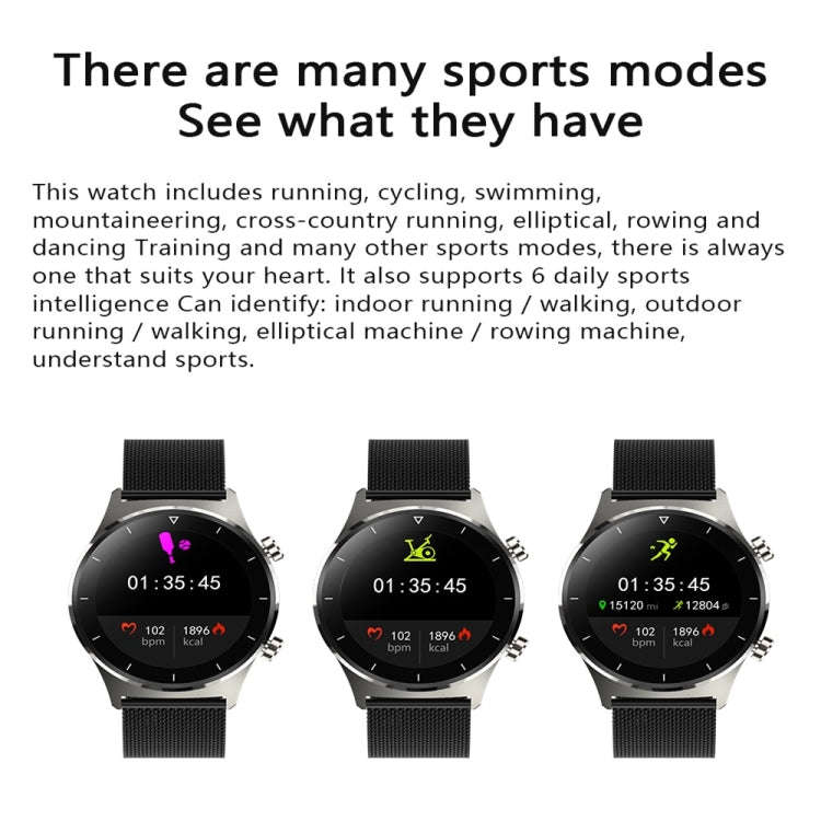 E13 1.28 inch IPS Color Screen Smart Watch, IP68 Waterproof, Silicone Watchband,Support Heart Rat...