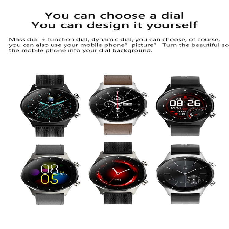 E13 1.28 inch IPS Color Screen Smart Watch, IP68 Waterproof, Silicone Watchband,Support Heart Rat...