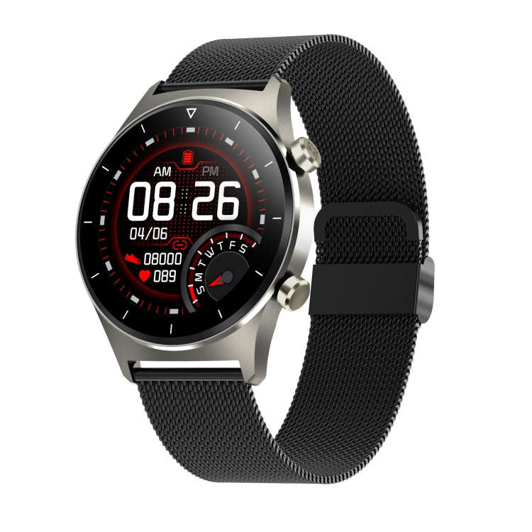 E13 1.28 inch IPS Color Screen Smart Watch, IP68 Waterproof, Steel Watchband, Support Heart Rate ...