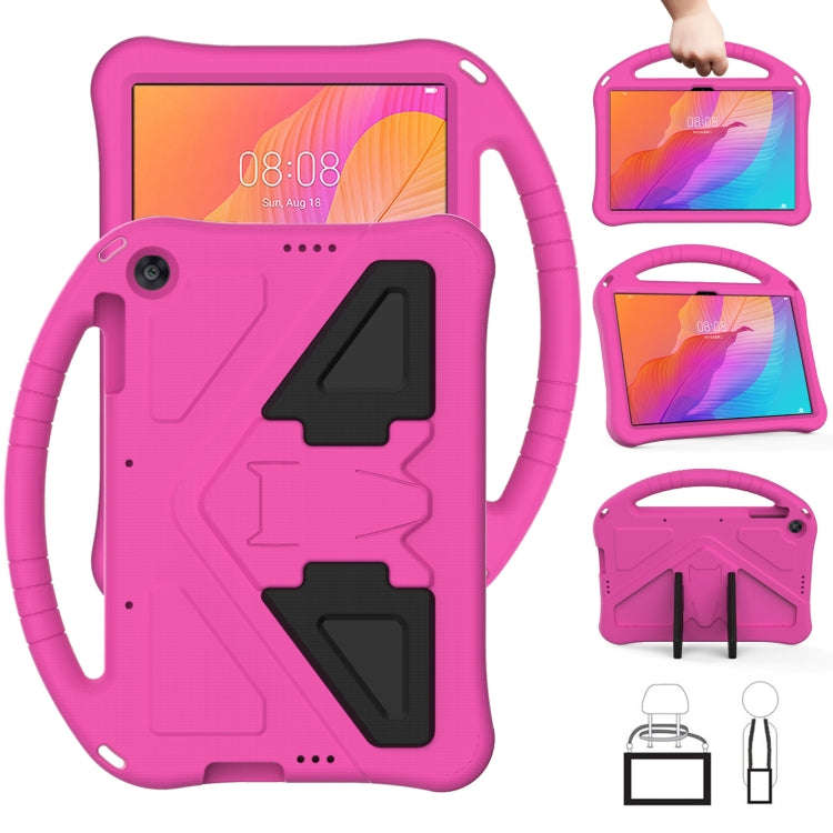 For Huawei MatePad T 10s 10.1 EVA Flat Anti Falling Protective Case Shell with Holder(RoseRed)