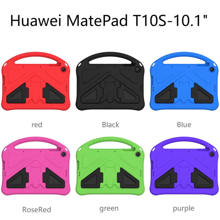 For Huawei MatePad T 10s 10.1 EVA Flat Anti Falling Protective Case Shell with Holder(Black)