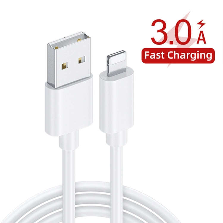 LZ-023 18W QC 3.0 USB Portable Travel Charger + 3A USB to 8 Pin Data Cable, EU Plug(Black)