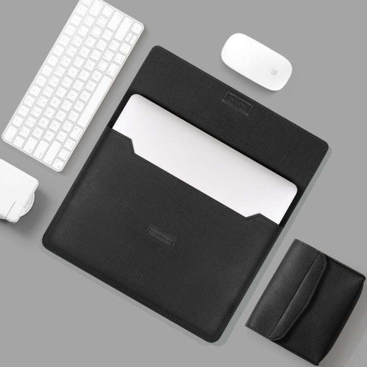 Litchi Pattern PU Leather Waterproof Ultra-thin Protection Liner Bag Briefcase Laptop Carrying Ba...