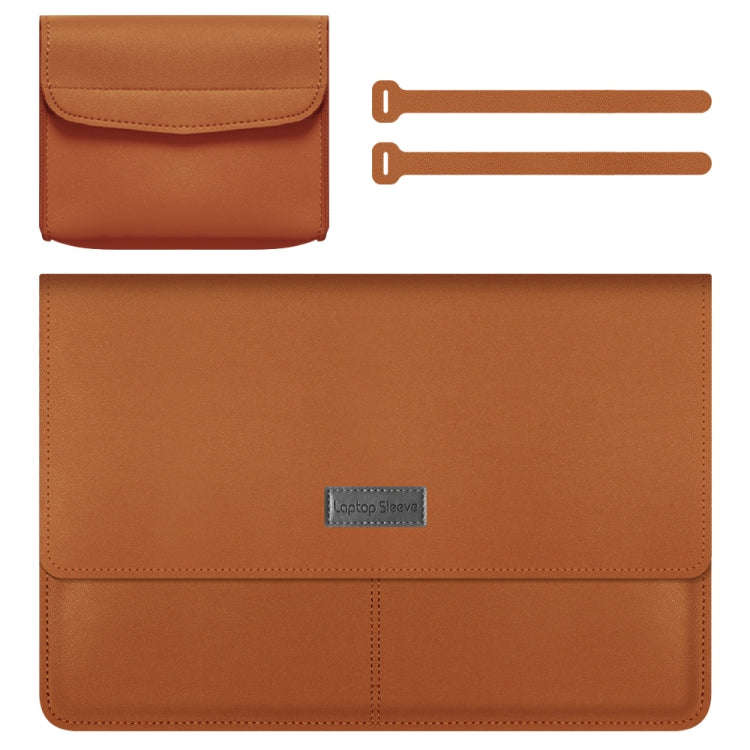 Litchi Pattern PU Leather Waterproof Ultra-thin Protection Liner Bag Briefcase Laptop Carrying Ba...