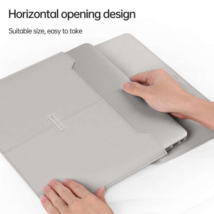 Litchi Pattern PU Leather Waterproof Ultra-thin Protection Liner Bag Briefcase Laptop Carrying Ba...