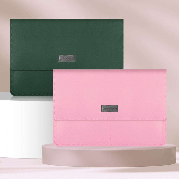 Litchi Pattern PU Leather Waterproof Ultra-thin Protection Liner Bag Briefcase Laptop Carrying Ba...