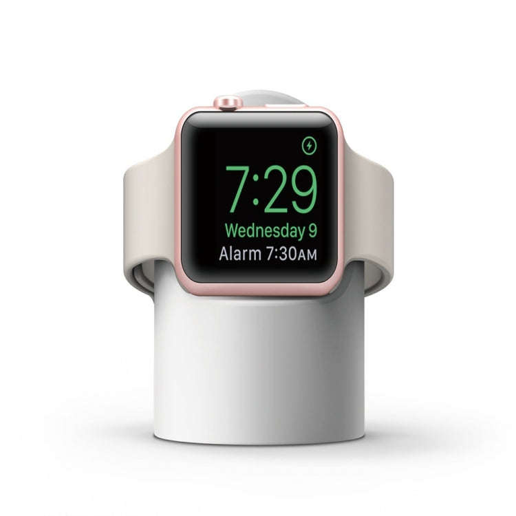 Retro Round Base Silicone Bracket For Apple Watch(White)