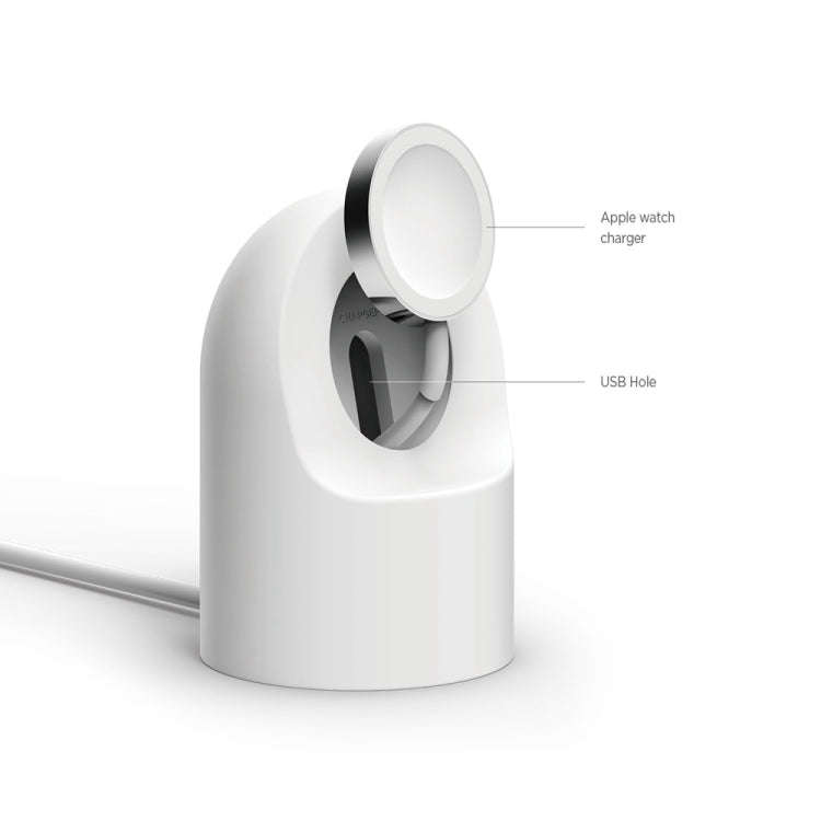 Retro Round Base Silicone Bracket For Apple Watch(White)