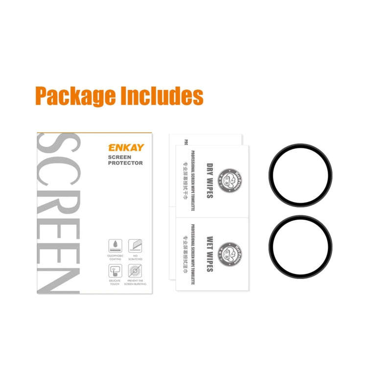 2pcs For OnePlus Watch ENKAY Hat-Prince 3D Full Screen Soft PC Edge + PMMA HD Screen Protector Film