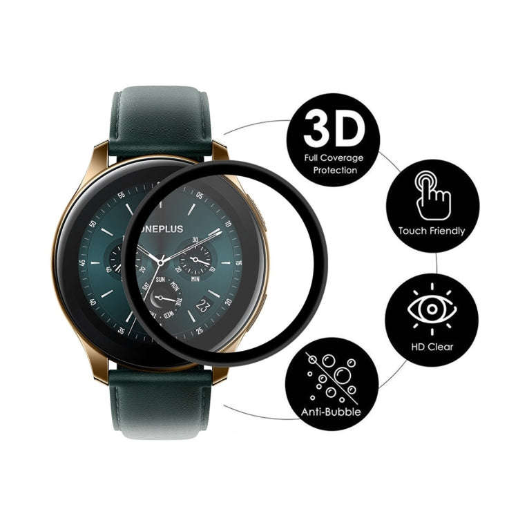 2pcs For OnePlus Watch ENKAY Hat-Prince 3D Full Screen Soft PC Edge + PMMA HD Screen Protector Film