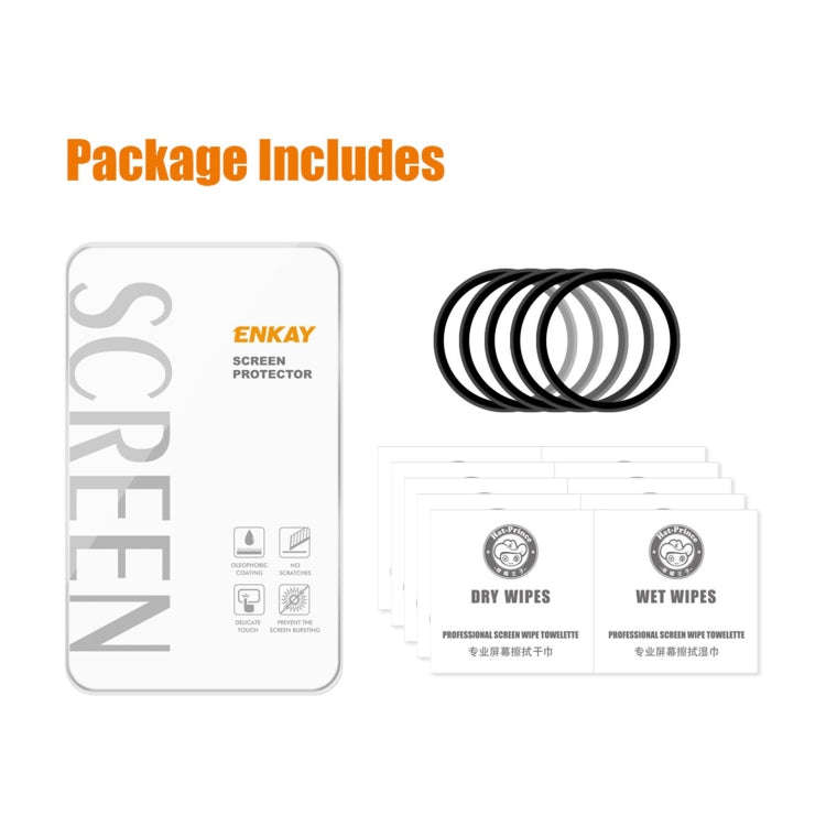 5pcs For OnePlus Watch ENKAY Hat-Prince 3D Full Screen Soft PC Edge + PMMA HD Screen Protector Film