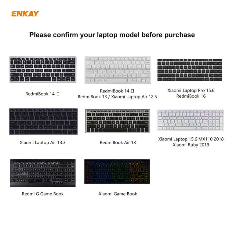 For RedmiBook 13 ENKAY Ultrathin Soft TPU Keyboard Protector Film, US Version