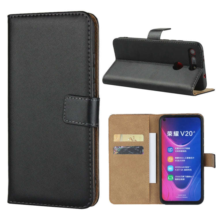 Horizontal Flip Leather Case for Huawei Honor V20, with Magnetic Buckle & Holder & Card Slots & W...