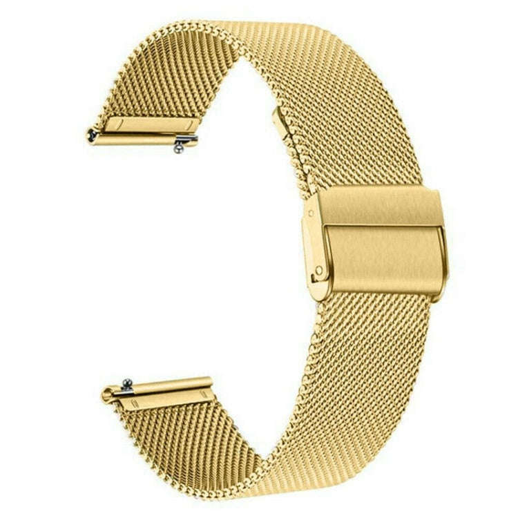 20mm Double Buckle Braided Fine Mesh Stainless Ssteel Metal Replacement Strap(Golden)