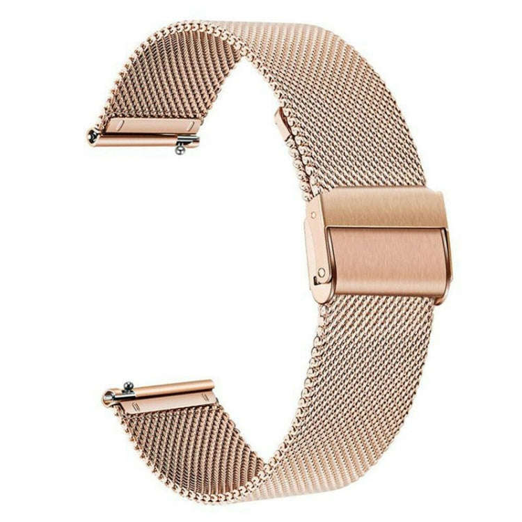 20mm Double Buckle Braided Fine Mesh Stainless Ssteel Metal Replacement Strap(rose gold)