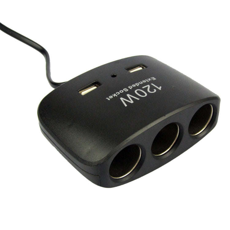 120W Car Cigarette Lighter Adapter, 3-Socket Cigarette Lighter Splitter with Dual USB Car Charger...
