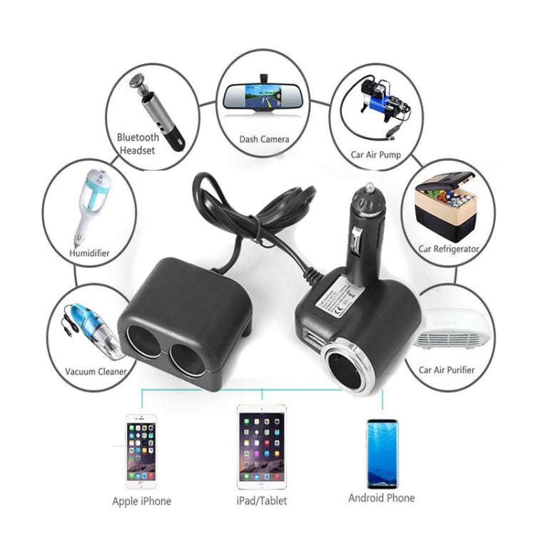 Car Sockets Car Cigarette Lighter Adapter Splitter Set 2 USB Car Charger 12V / 24V Car Styling Ac...