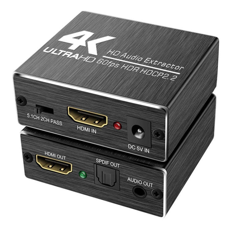 AY78V20 4K 60Hz HDMI 2.0 Audio Splitter 5.1 ARC HD-MI Audio Extractor HDCP 2.2 HDR10 Audio Conver...