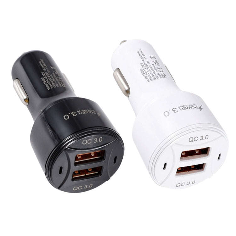 TE-092 36W Dual QC3.0 USB Fast Car Charger(Black)