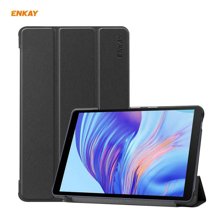 ENKAY PU Leather + Plastic Case with Three-folding Holder for Huawei MatePad T8 / Honor Tablet X7...