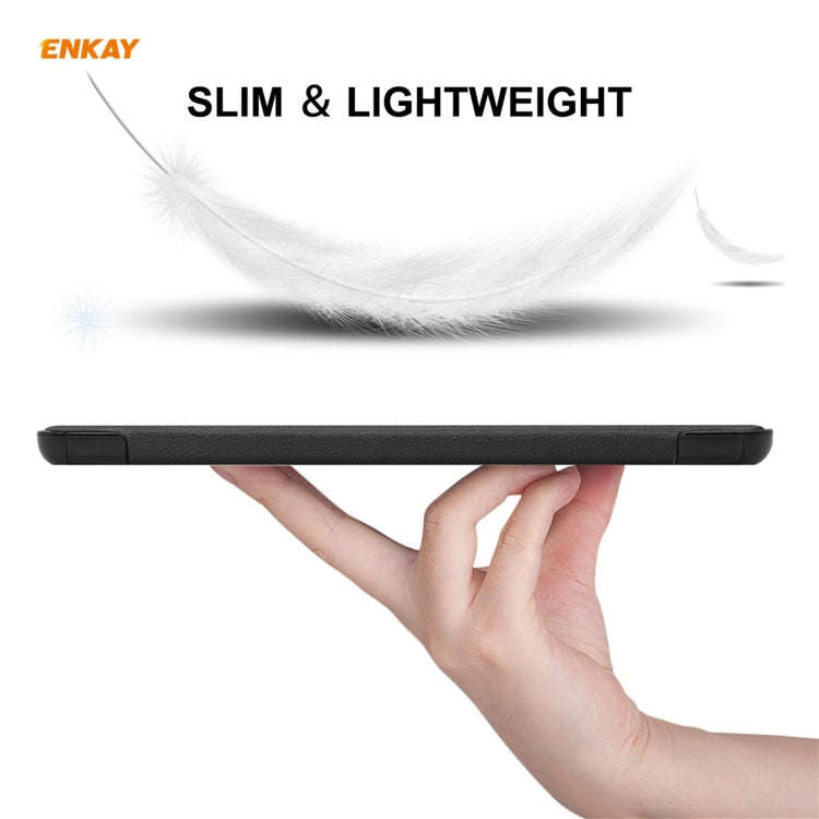 ENKAY PU Leather + Plastic Case with Three-folding Holder for Huawei MatePad T8 / Honor Tablet X7...
