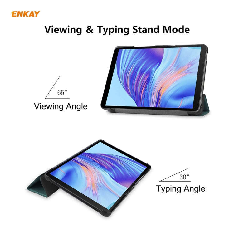 ENKAY PU Leather + Plastic Case with Three-folding Holder for Huawei MatePad T8 / Honor Tablet X7...