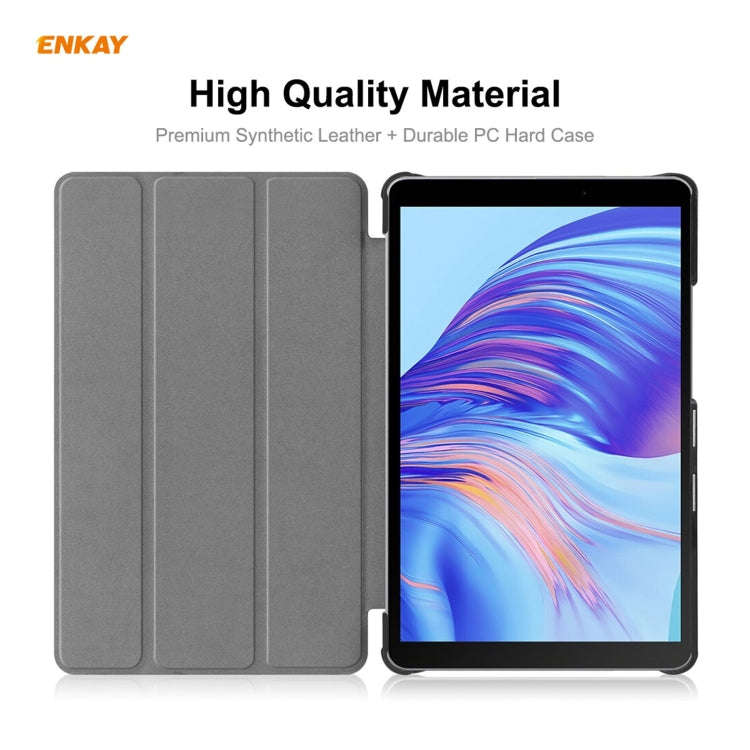ENKAY PU Leather + Plastic Case with Three-folding Holder for Huawei MatePad T8 / Honor Tablet X7...