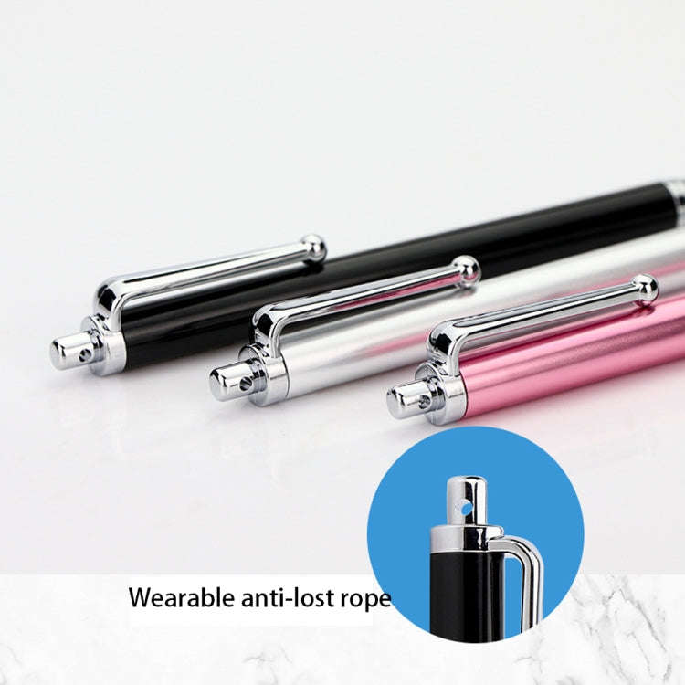 AT-19 Silver Fiber Pen Tip Stylus Capacitive Pen Mobile Phone Tablet Universal Touch Pen(Rose Red)