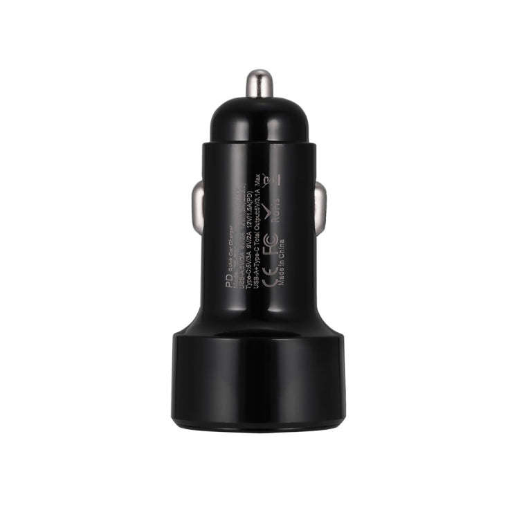 TE-P31 PD 20W USB-C / Type-C + QC3.0 18W USB Fast Car Charger(Black)
