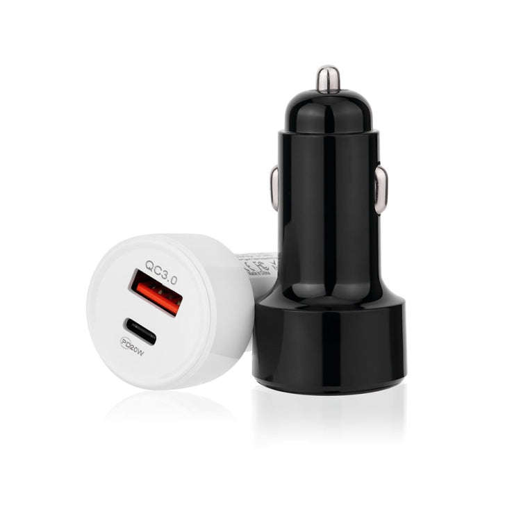 TE-P31 PD 20W USB-C / Type-C + QC3.0 18W USB Fast Car Charger(Black)
