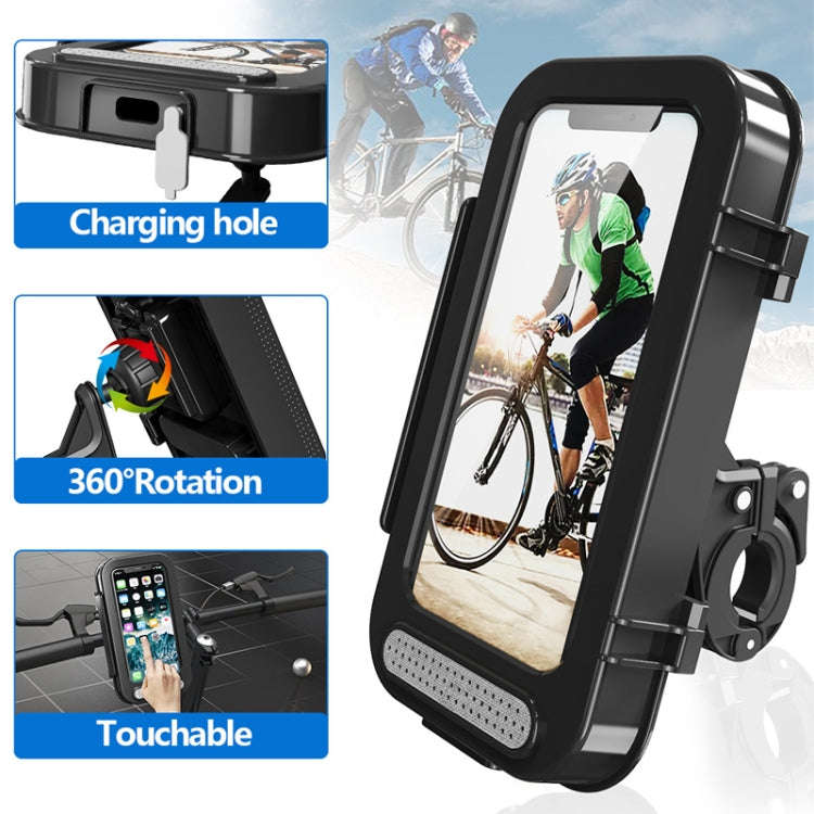 Bicycle Phone Holder Waterproof Bicycle Motorcycle Handlebar Case For 4.7-6.8 Inch Mobile Phone M...