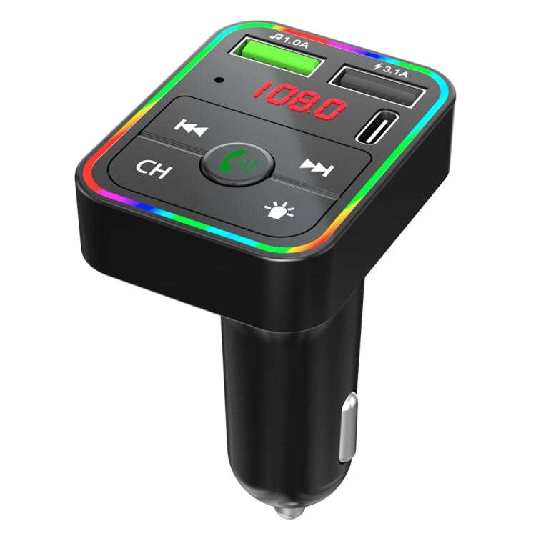 F2 Car FM Transmitter MP3 USB Charger Player with LED Backlight FM Transmitter with Bluetooth Tra...