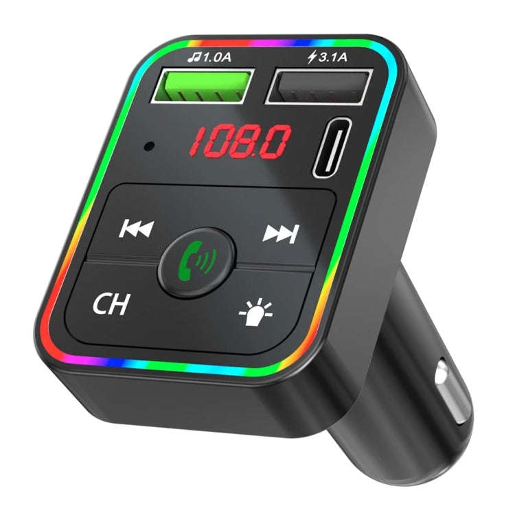 F2 Car FM Transmitter MP3 USB Charger Player with LED Backlight FM Transmitter with Bluetooth Tra...
