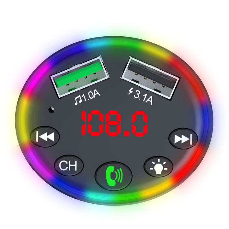 F9 Car MP3 Modulator Player Wireless Hands-free Audio Receiver Dual USB Fast Charger FM Transmitt...