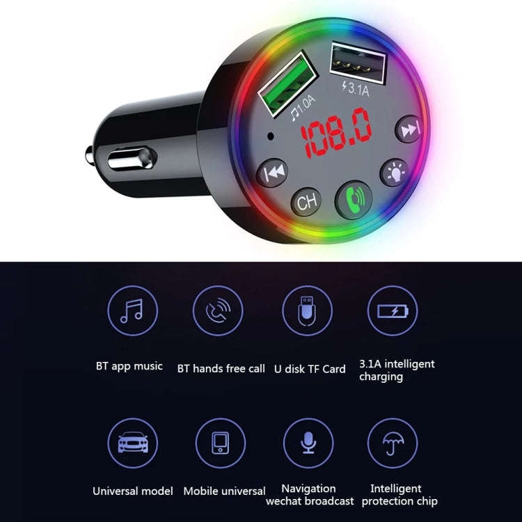 F9 Car MP3 Modulator Player Wireless Hands-free Audio Receiver Dual USB Fast Charger FM Transmitt...