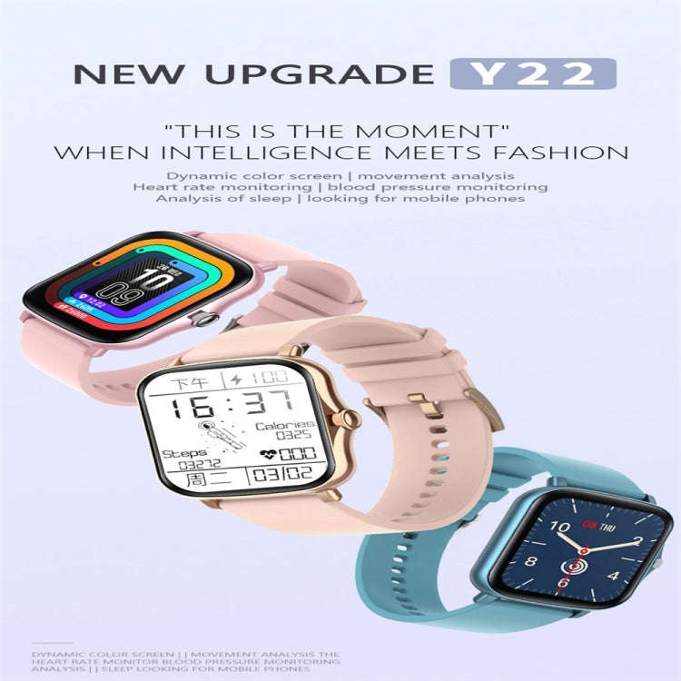 Y22 1.72inch Color Screen Smart Watch IP67 Waterproof,Support Heart Rate Monitoring/Blood Pressur...