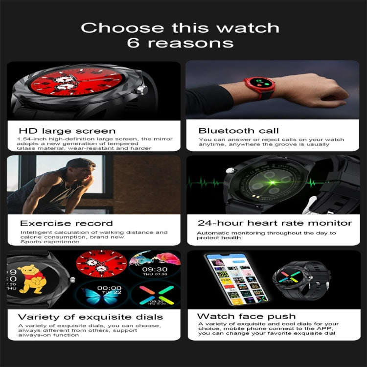 DT10 1.54inch Color Screen Smart Watch IP67 Waterproof,Support Bluetooth Call/Heart Rate Monitori...
