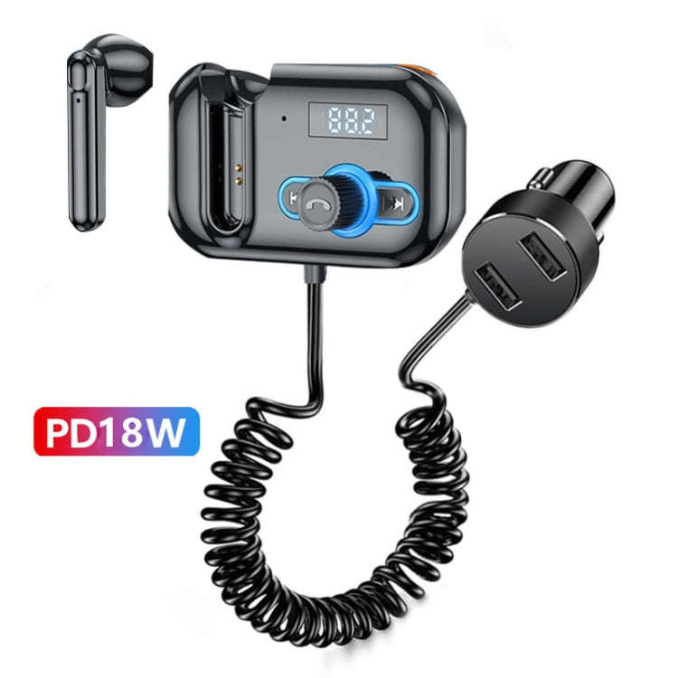 T2 FM Transmitter Hands-free Headphone Kit Headphone MP3 Player Private Call USB PD Quick Charge ...