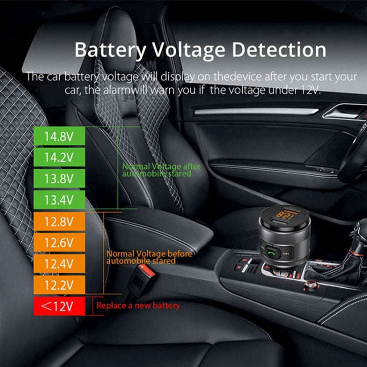 C57 QC3.0 Wireless FM Transmitter Fast Car Charger Bluetooth 5.0 Hands-free Car Modulator USB Fla...