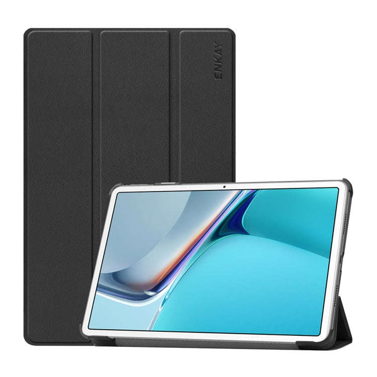 For Huawei MatePad 11 2021 ENKAY Custer Texture Horizontal Flip PU+PC Leather Case with Three-fol...