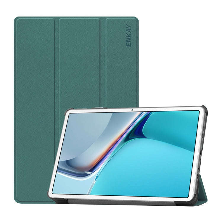 For Huawei MatePad 11 2021 ENKAY Custer Texture Horizontal Flip PU+PC Leather Case with Three-fol...