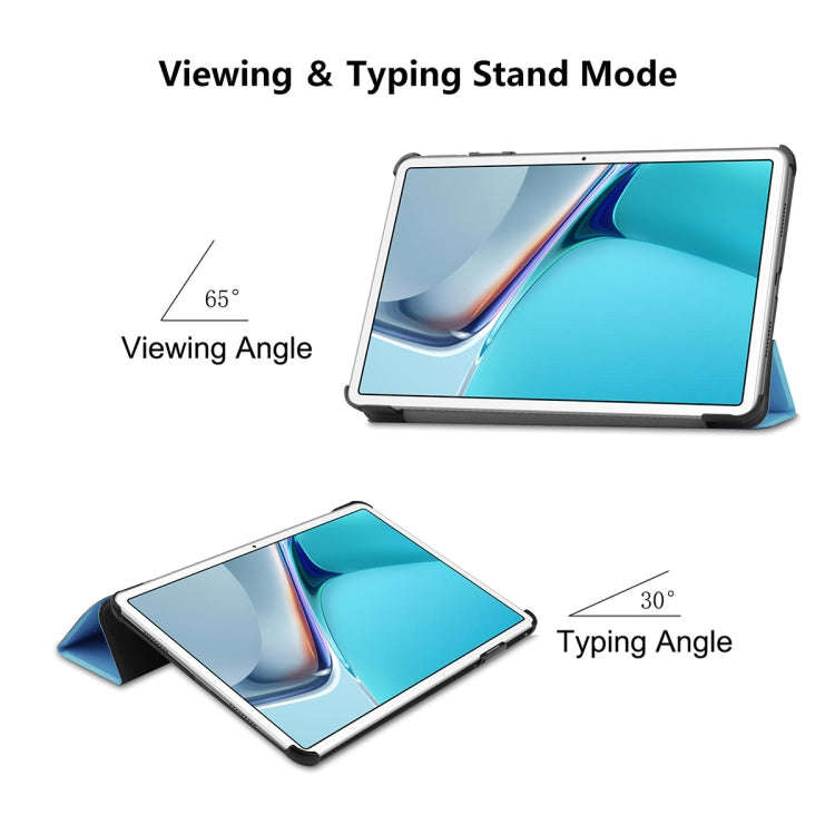 For Huawei MatePad 11 2021 ENKAY Custer Texture Horizontal Flip PU+PC Leather Case with Three-fol...
