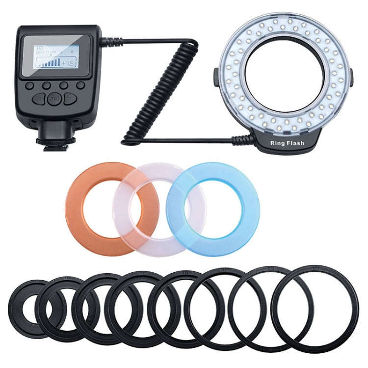 HD-130 Macro LED Ring Flash Light with 8 Different Sizes Adapter Ring (40.5 / 52 / 55 / 58 / 62 /...