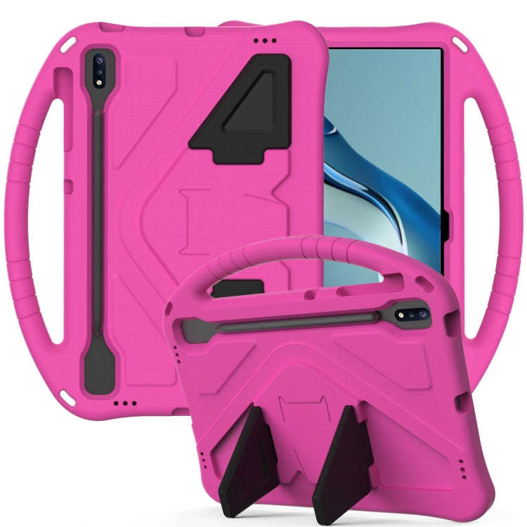 For Huawei MatePad Pro 12.6 2021 EVA Flat Anti Falling Protective Case Shell with Holder(RoseRed)